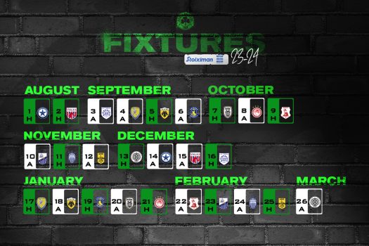 Το πρόγραμμα του Παναθηναϊκού στη Stoiximan Super League 2023-24 | pao.gr